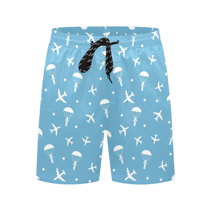 Skydiver Print Design LKS303 Men's Swim Trunks Beach Shorts