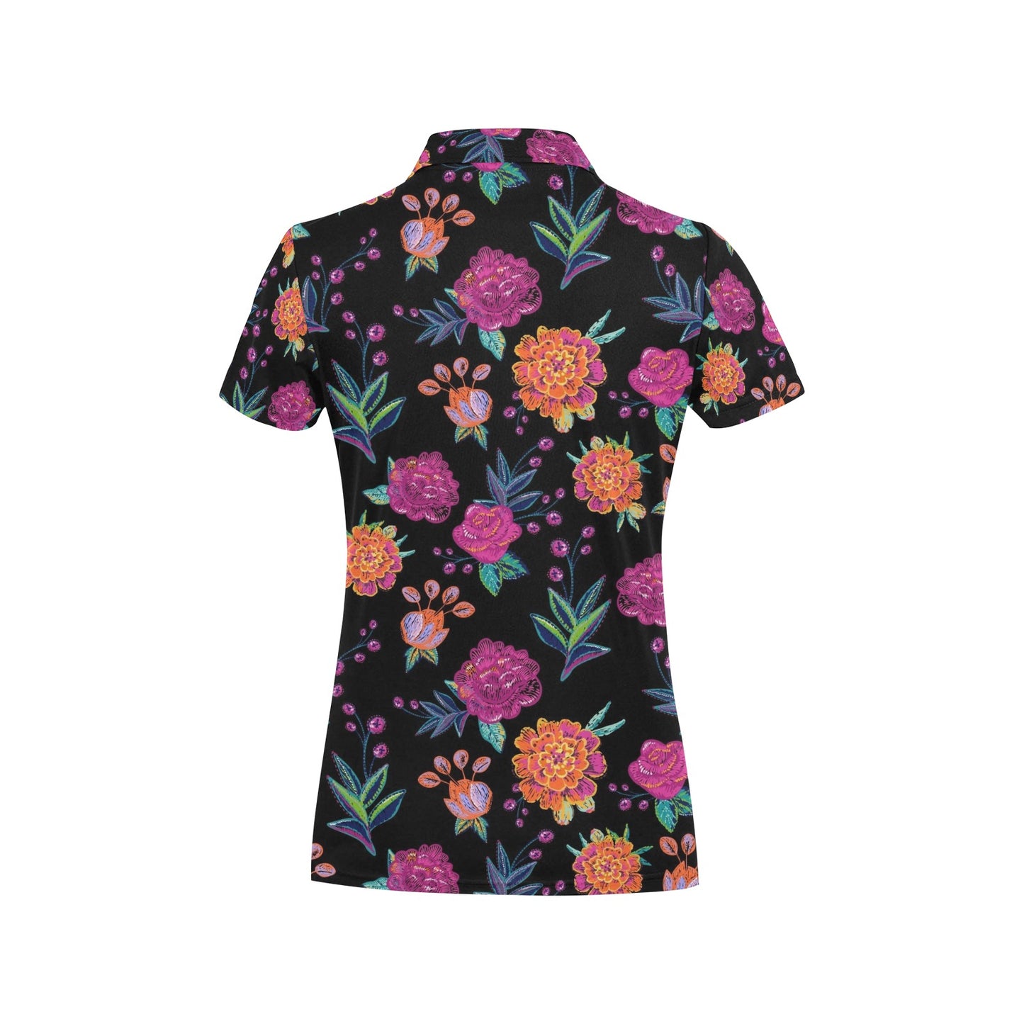 Marigold Pattern Print Design MR02 Women's Polo Shirt