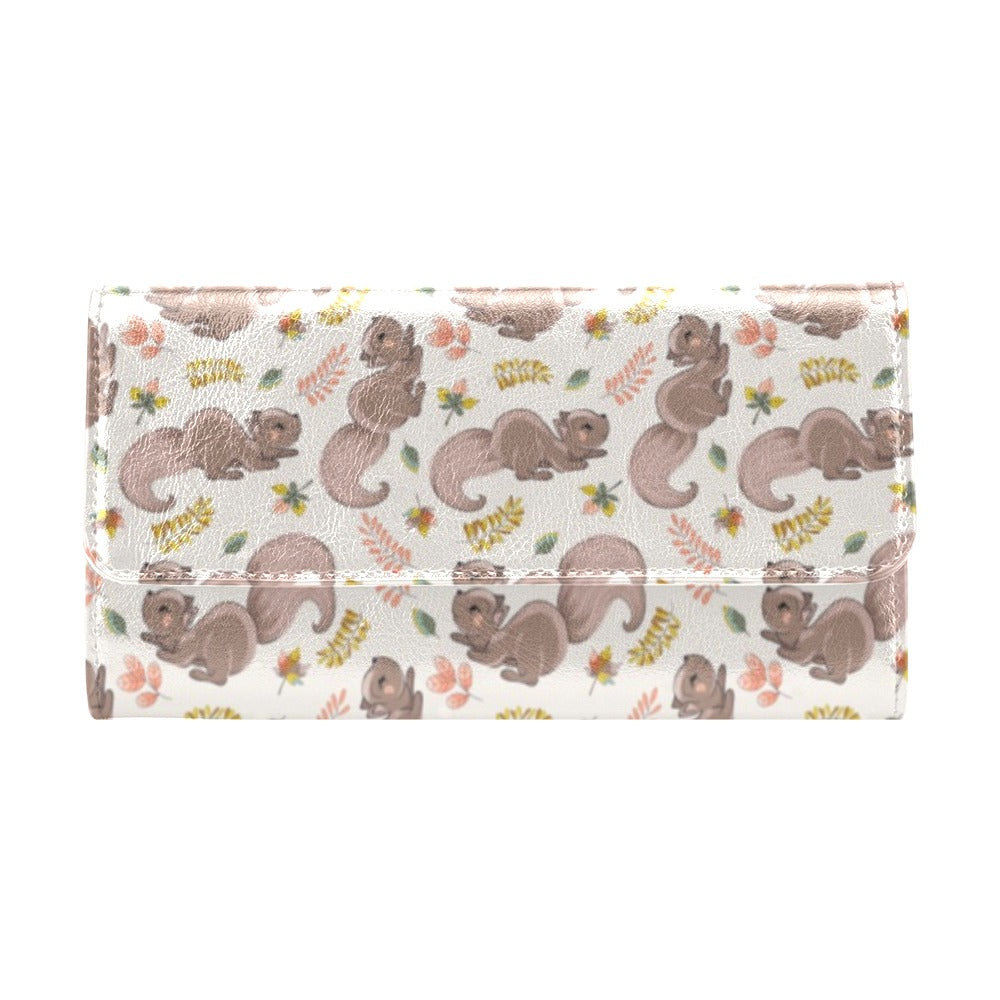 Squirrel Print Design LKS307 Women's Trifold Wallet