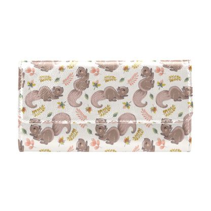 Squirrel Print Design LKS307 Women's Trifold Wallet
