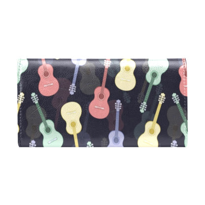Acoustic Guitar Print Design LKS401 Women's Trifold Wallet