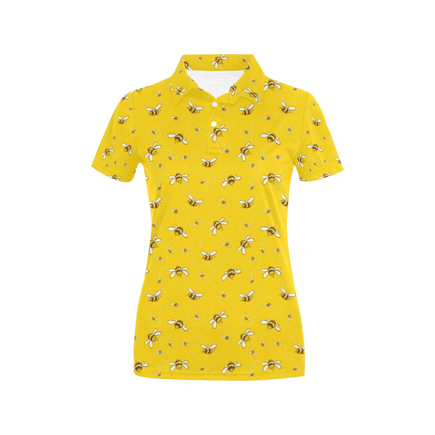 Bee Pattern Print Design 05 Women's Polo Shirt