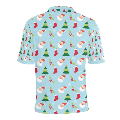 Santa Themed Print Design LKS301 Men Polo Shirt