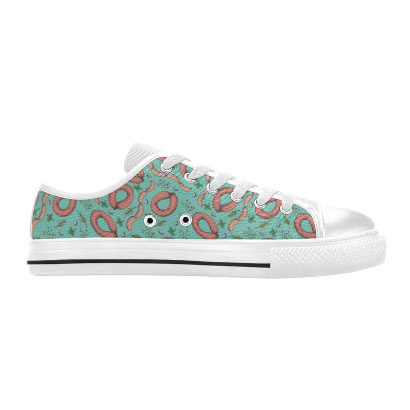 Sausage Print Design LKS303 Women's White Low Top Shoes