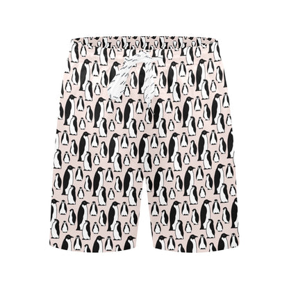 Penguin Themed Men's Swim Trunks Beach Shorts