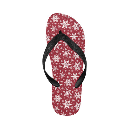 Snowflake Red Print Design LKS302 Flip Flops