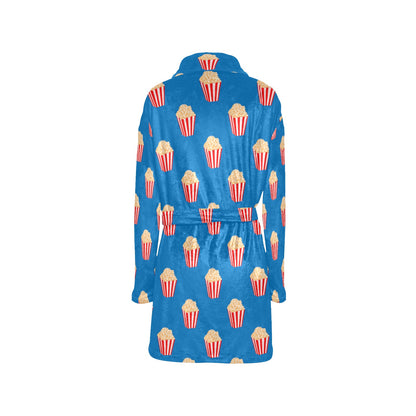 Popcorn Pattern Print Design A04 Women's Fleece Robe