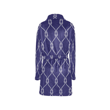 Rope Pattern Print Design A03 Women's Fleece Robe