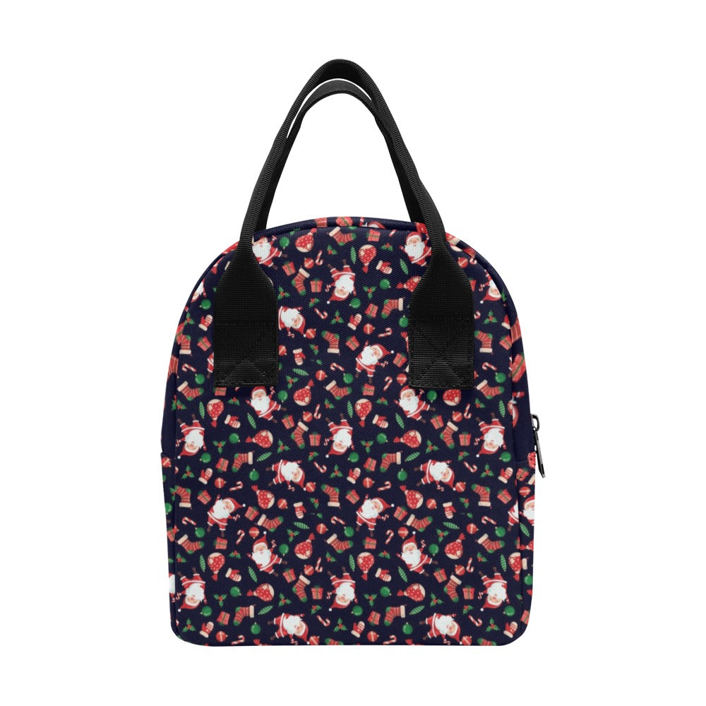Santa Christmas Themed Print Design LKS304 Insulated Lunch Bag