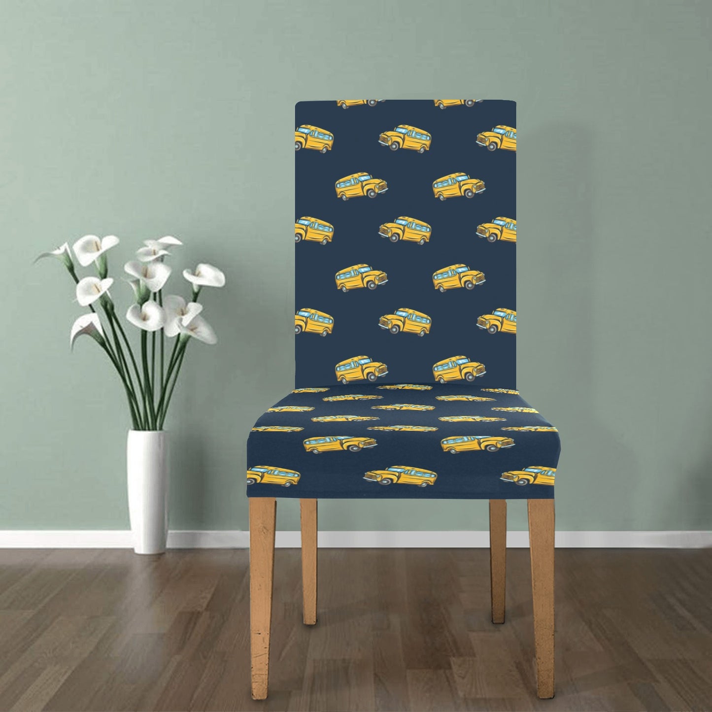 School Bus Print Design LKS304 Dining Chair Slipcover