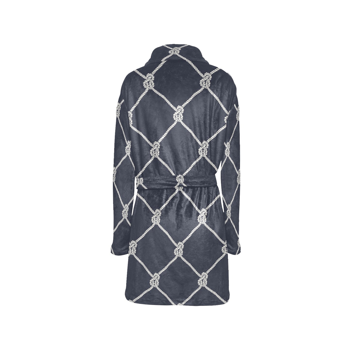 Rope Pattern Print Design A02 Women's Fleece Robe