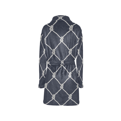 Rope Pattern Print Design A02 Women's Fleece Robe