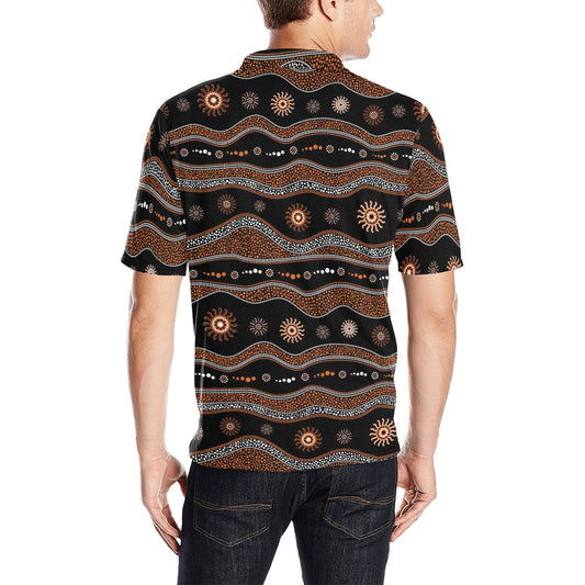 Aboriginal Print Design LKS404 Men Polo Shirt