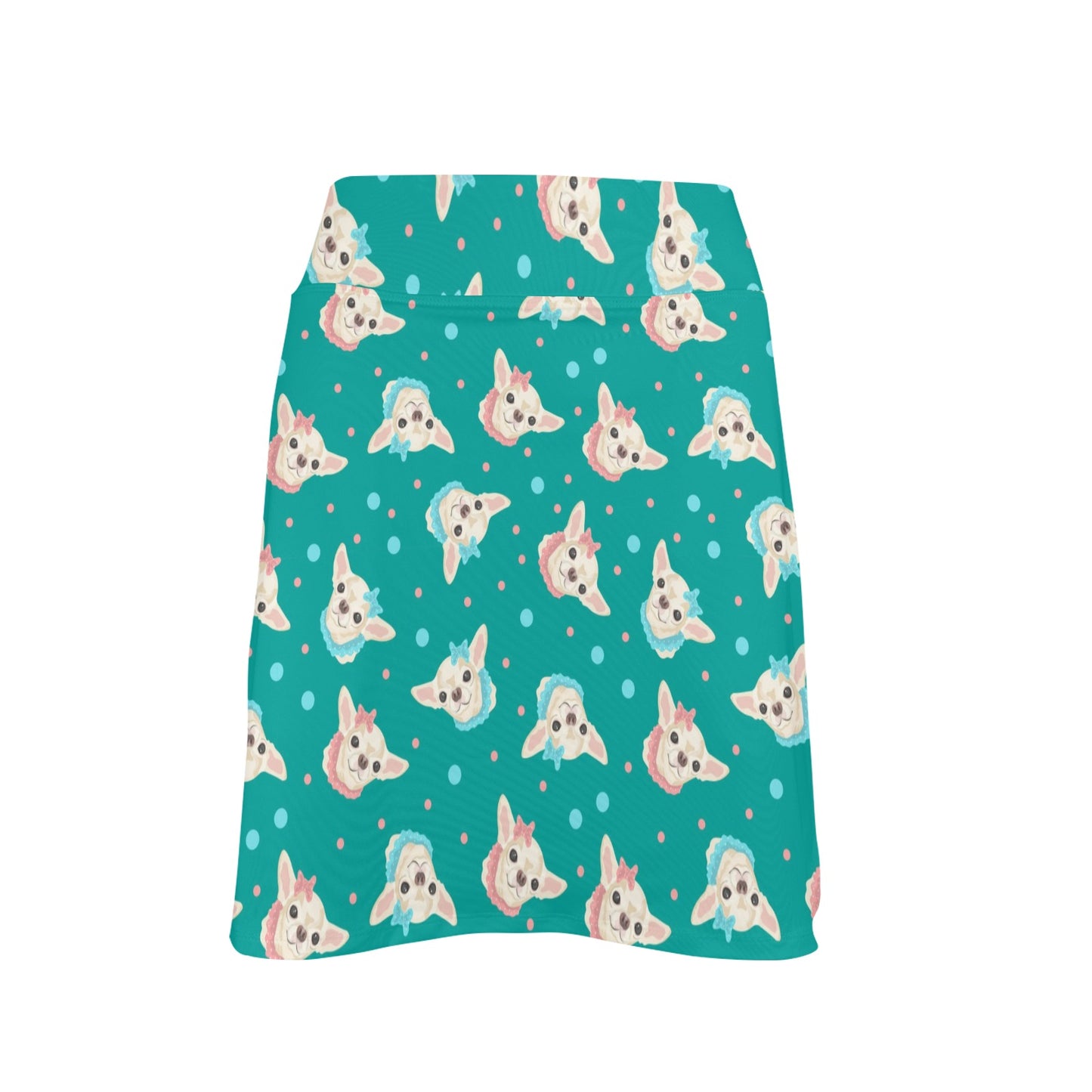 Chihuahua Polka Dot Pattern 17" Golf & Pickleball Skort with Pockets