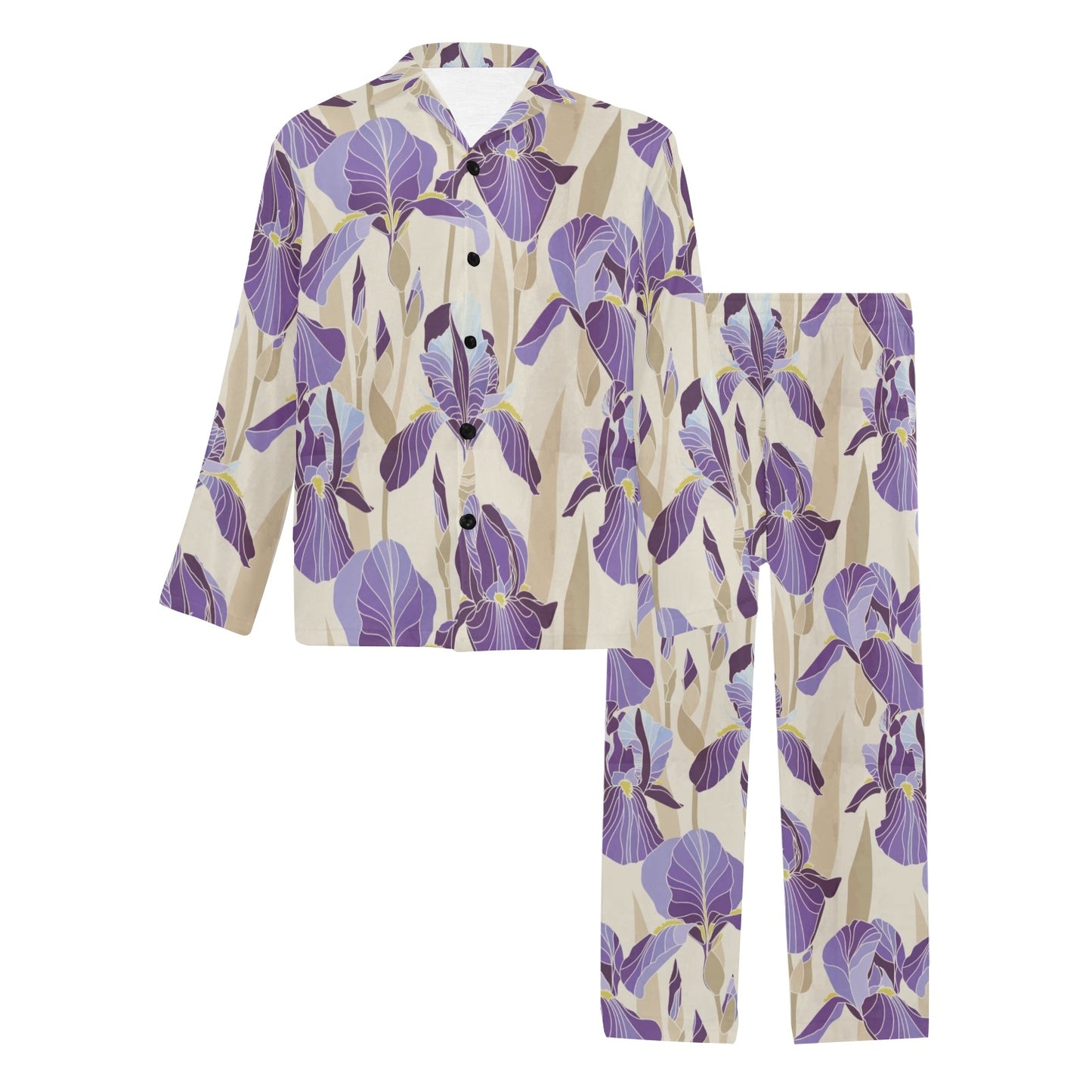 Iris Pattern Print Design IR02 Men's Long Pajama Set