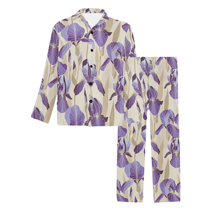 Iris Pattern Print Design IR02 Men's Long Pajama Set