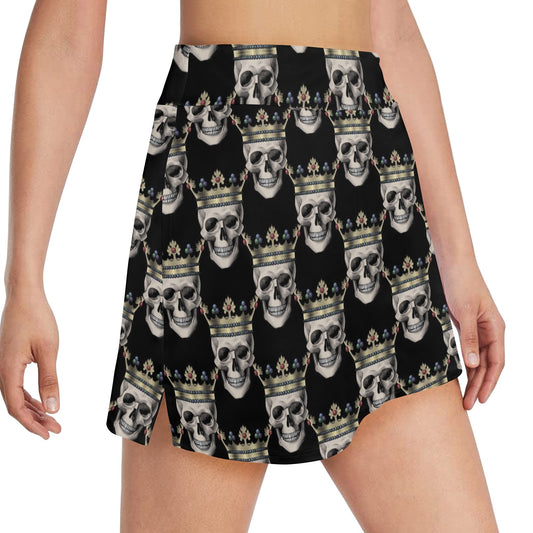 Skull King Print Design LKS3010 17" Golf & Pickleball Skort with Pockets