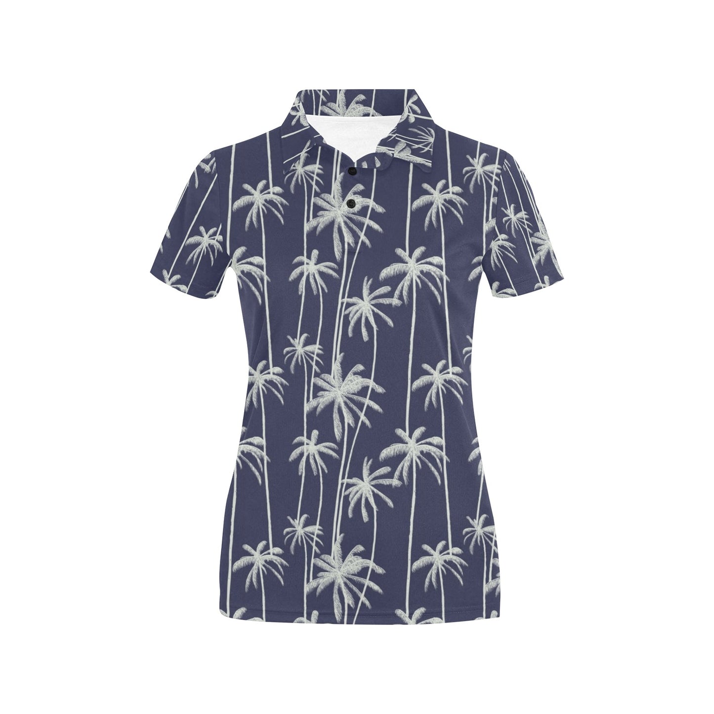 Palm Tree Pattern Print Design PT06 Women's Polo Shirt