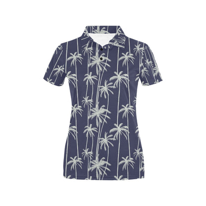 Palm Tree Pattern Print Design PT06 Women's Polo Shirt