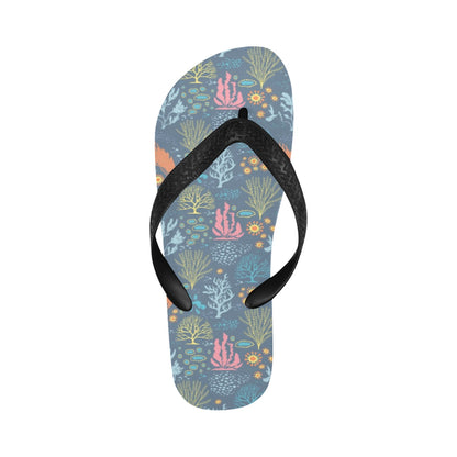 Seaweed Print Design LKS304 Flip Flops