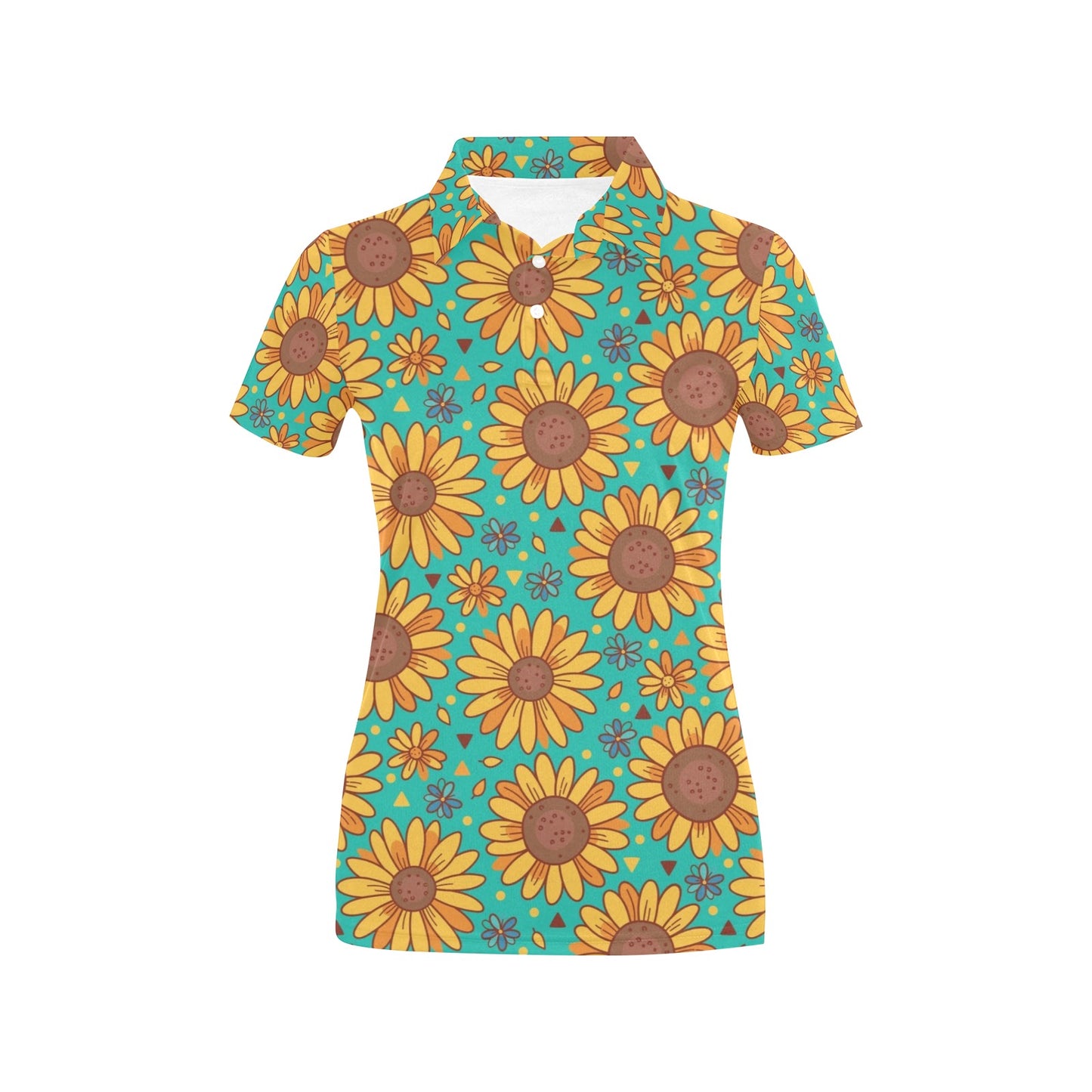 Sunflower Pattern Print Design SF013 Women's Polo Shirt
