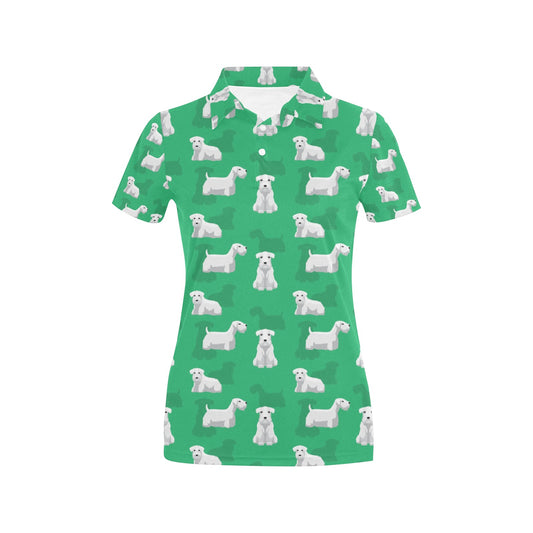 Sealyham Terriers Print Design LKS301 Women's Polo Shirt