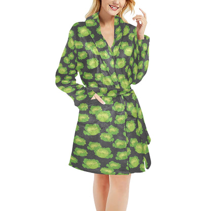 Cabbage Pattern Print Design 01 Women's Fleece Robe