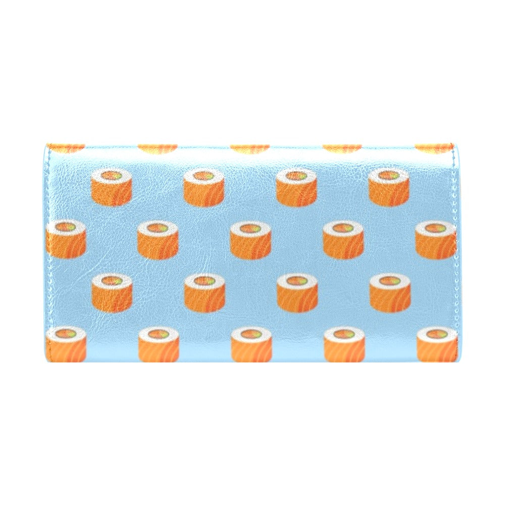 Salmon Sushi Print Design LKS307 Women's Trifold Wallet