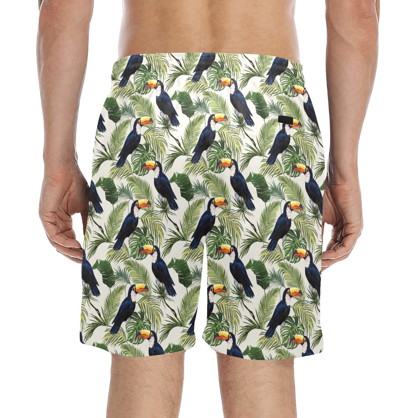 Toucan Print Design LKS308 Men's Swim Trunks Beach Shorts