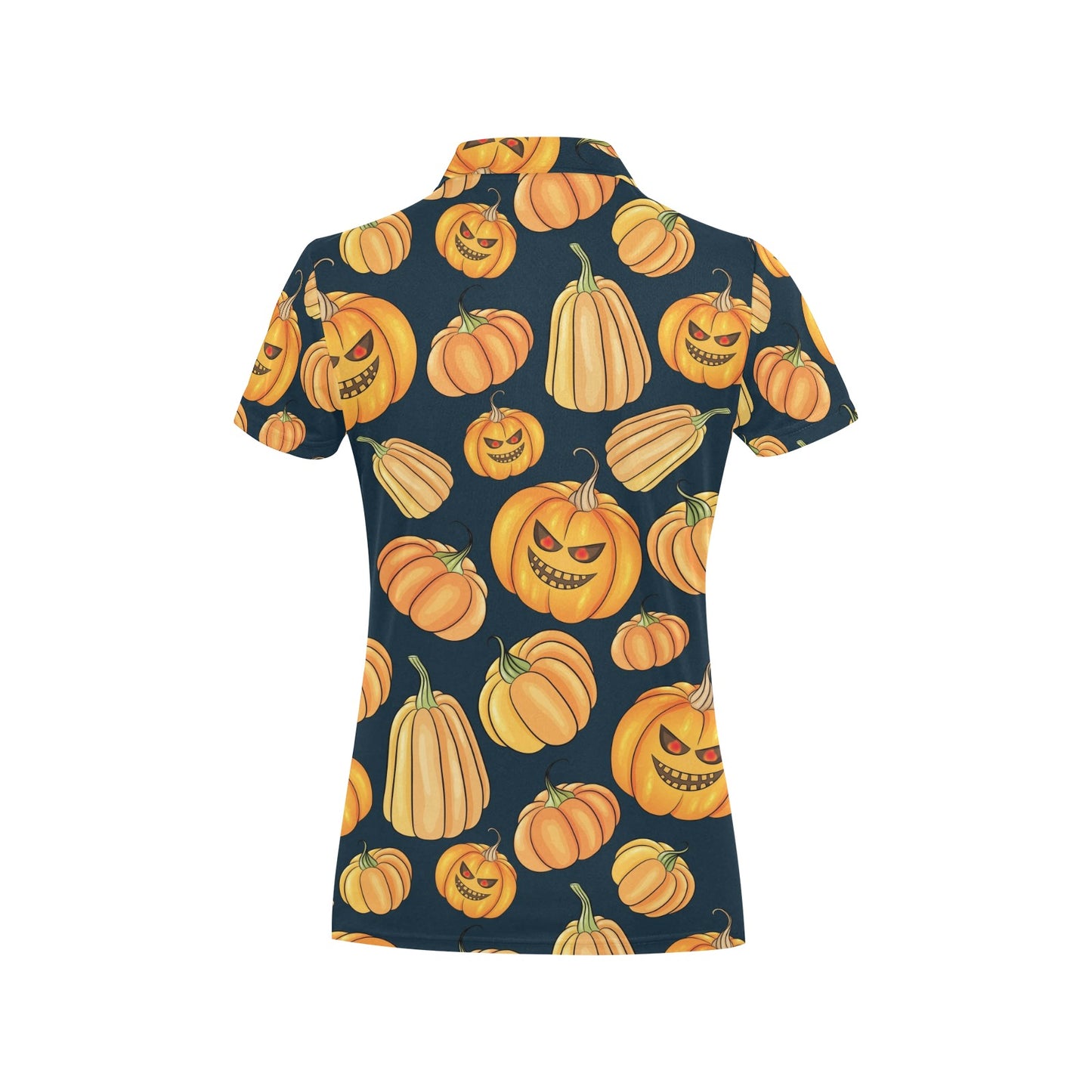 Pumpkin Halloween Pattern Print Design A04 Women's Polo Shirt