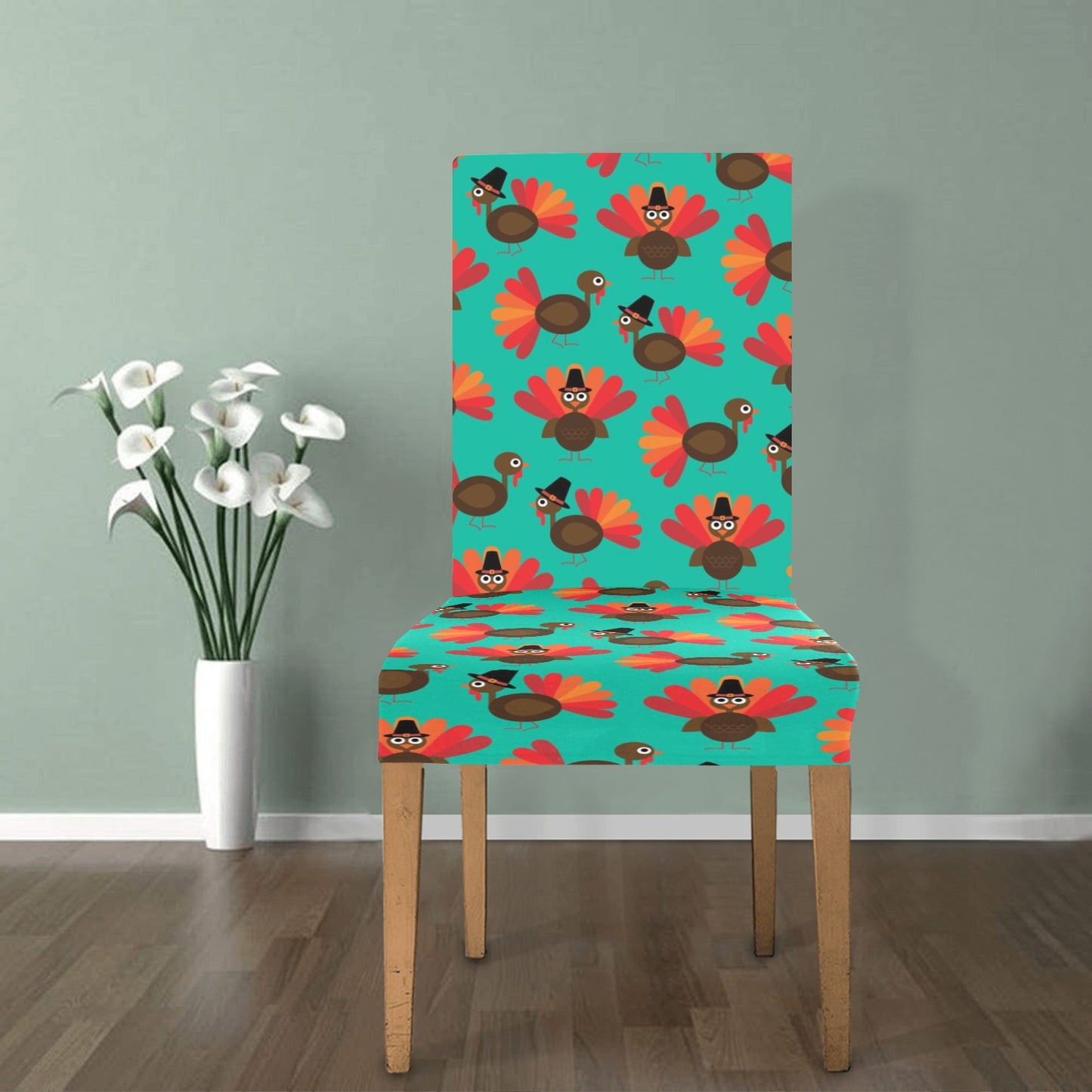 Turkey Print Design LKS402 Dining Chair Slipcover