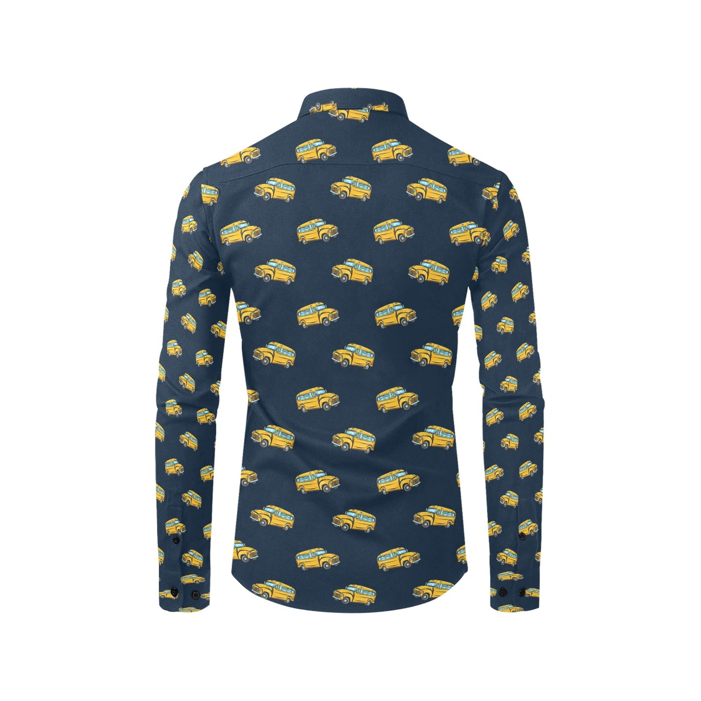 School Bus Print Design LKS304 Men's Long Sleeve Dress Shirt