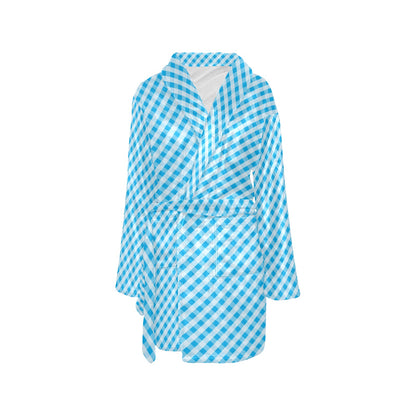 Gingham Print Design LKS401 Women's Fleece Robe