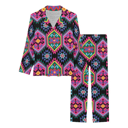 Mexican Pattern Print Design 02 Women's Long Pajama Set