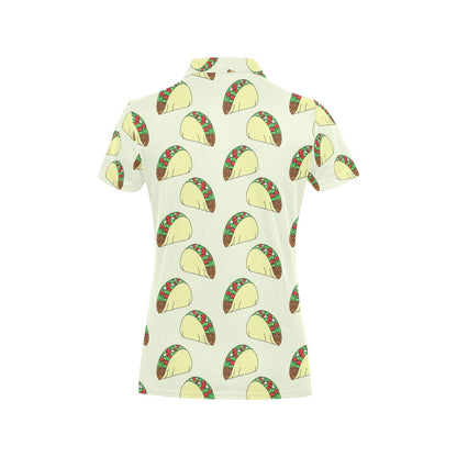 Taco Pattern Print Design TC04 Women's Polo Shirt
