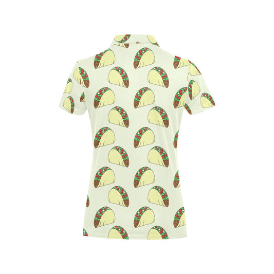 Taco Pattern Print Design TC04 Women's Polo Shirt