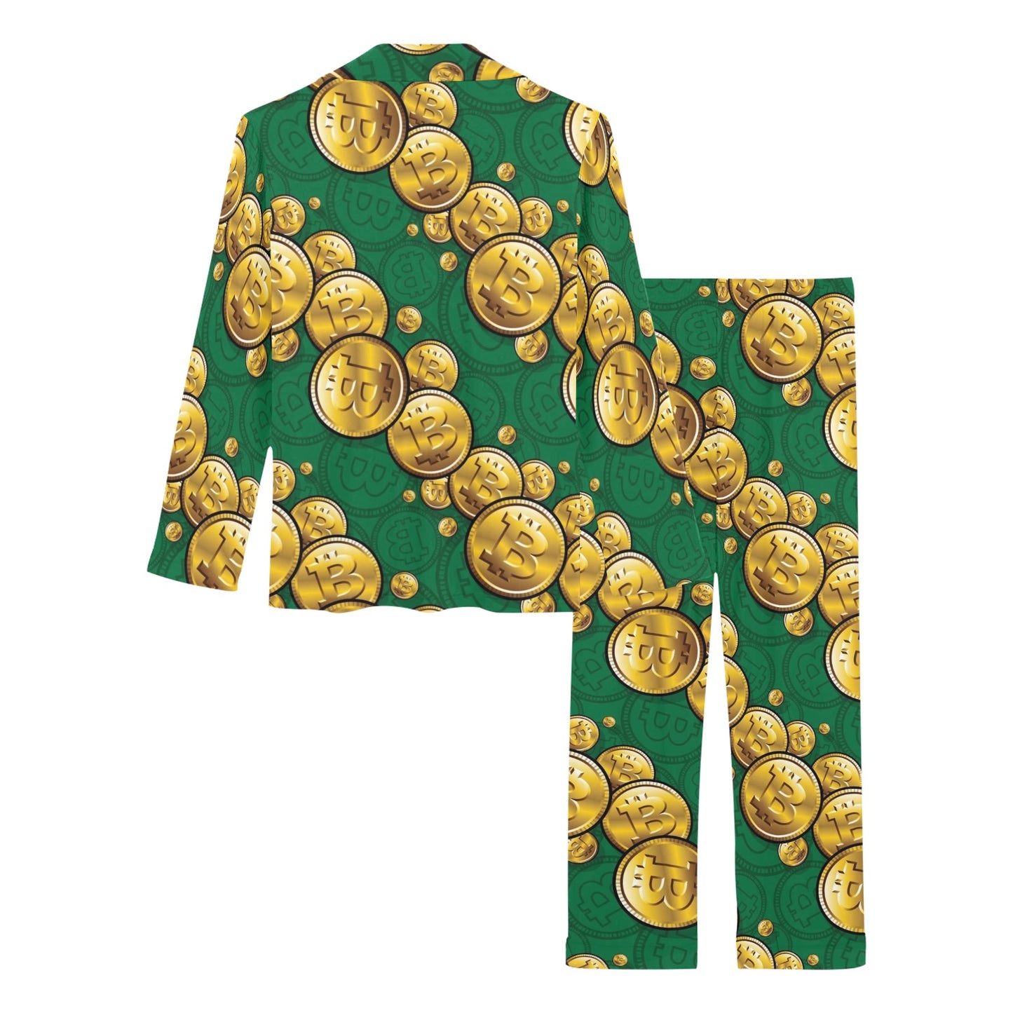 Bitcoin Pattern Print Design DO02 Women's Long Pajama Set