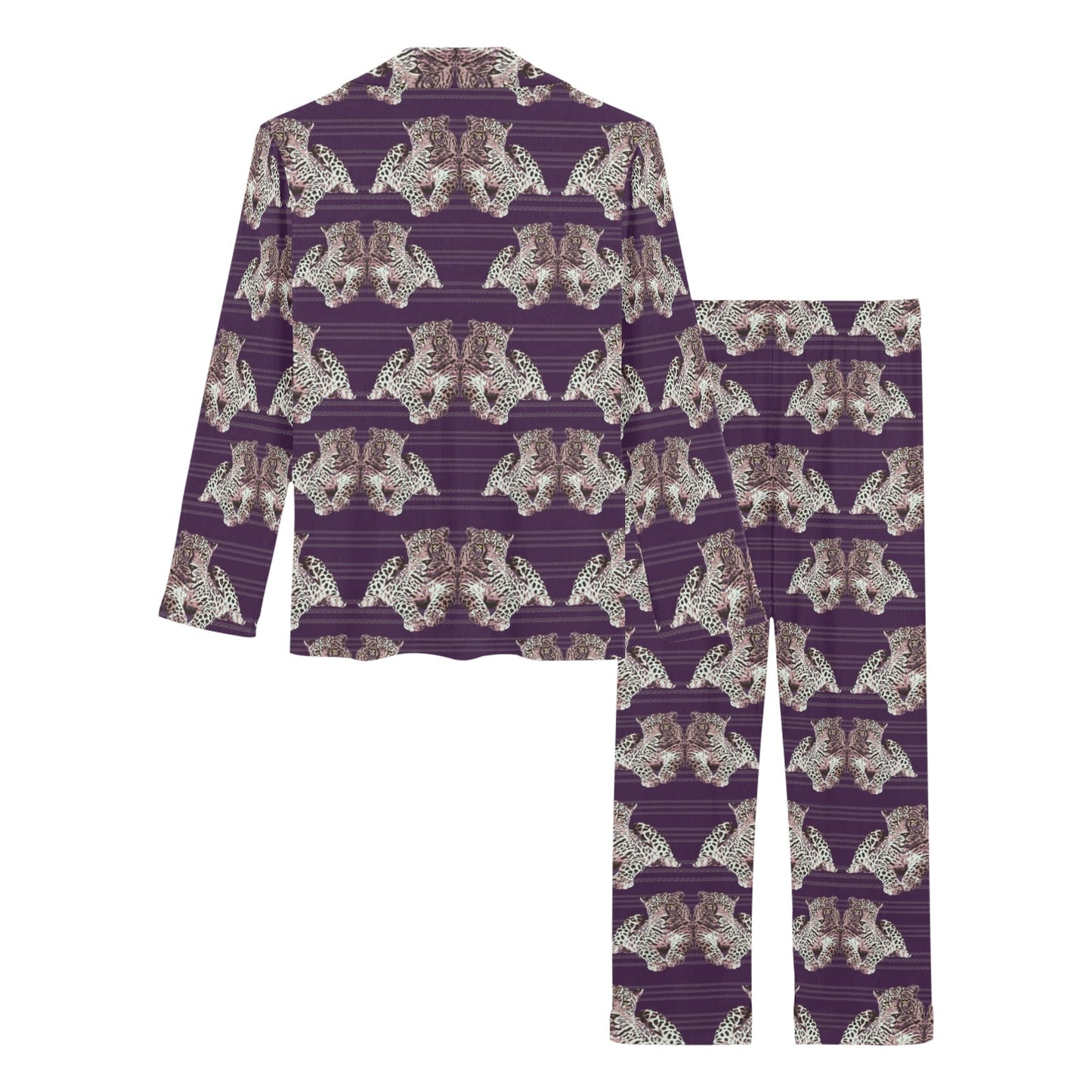 Leopard Pattern Print Design 01 Women's Long Pajama Set