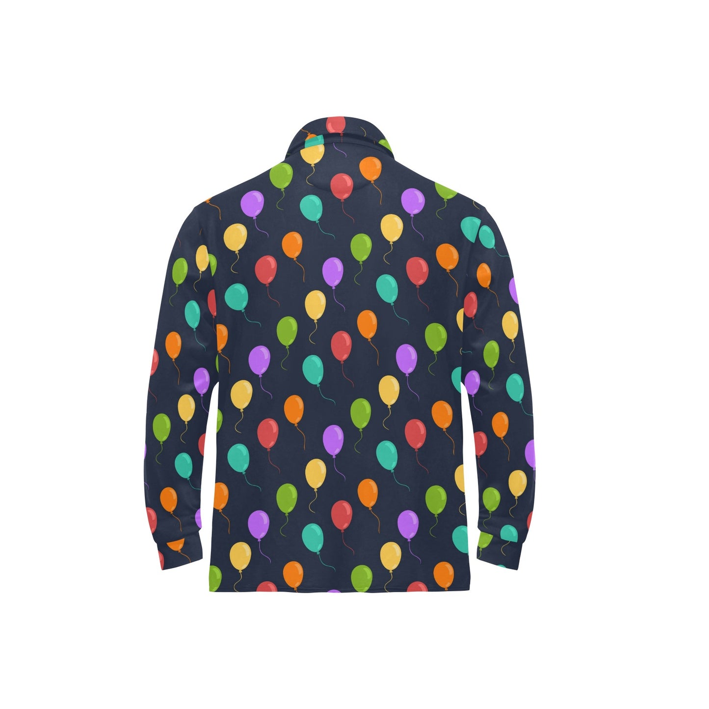 Ballon Colorful Pattern Print Design 03 Long Sleeve Polo Shirt For Men's
