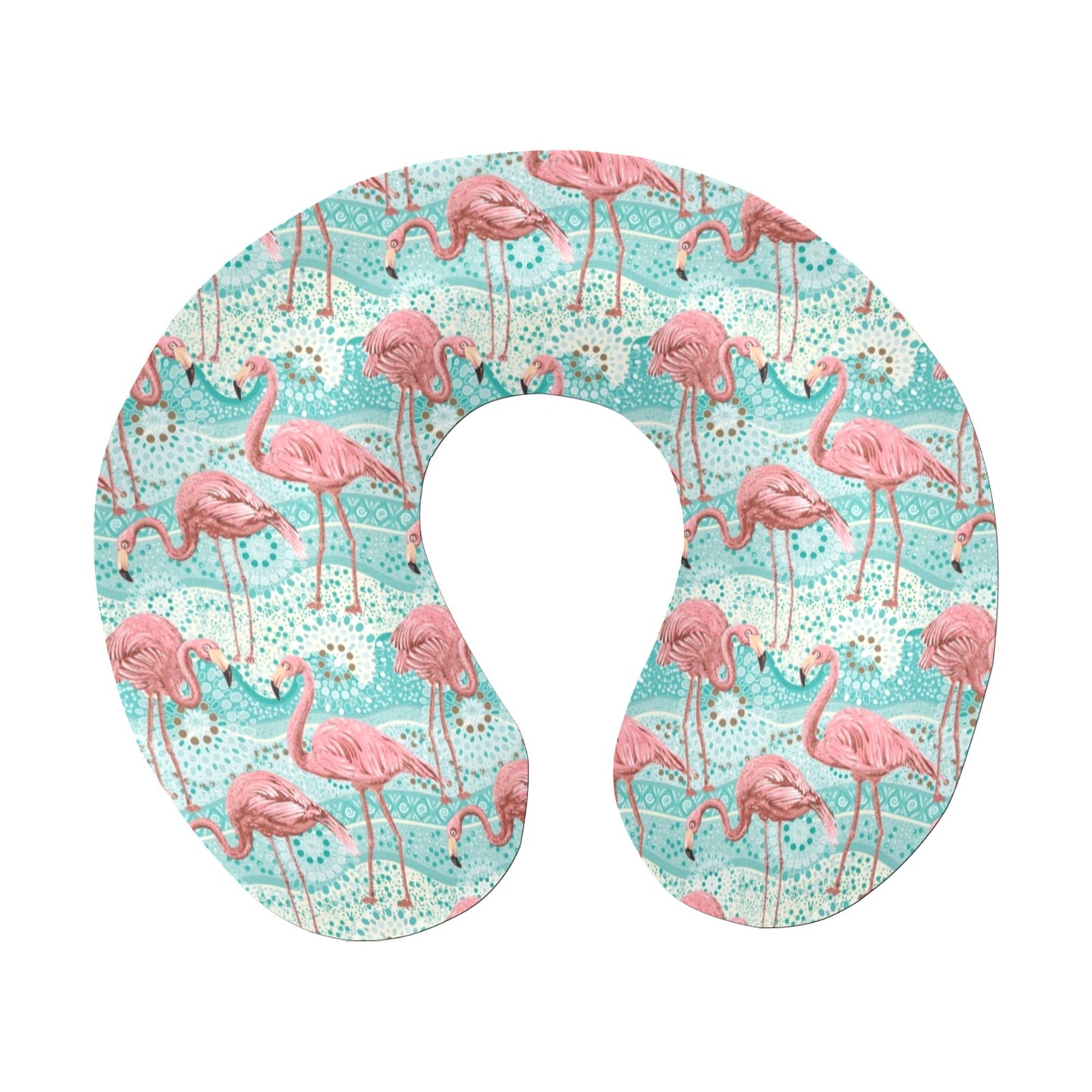 Flamingo Background Themed Print U-Shaped Travel Neck Pillow