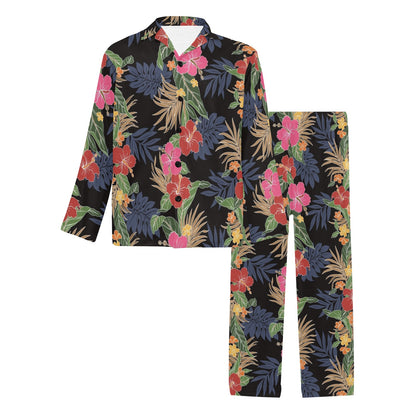Hawaiian Themed Pattern Print Design H011 Men's Long Pajama Set