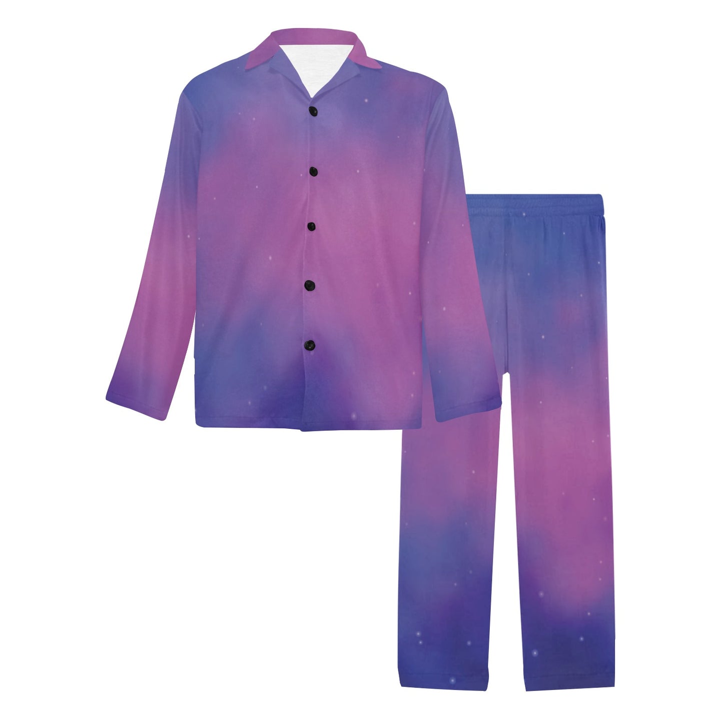 Nebula Pattern Print Design A05 Men's Long Pajama Set