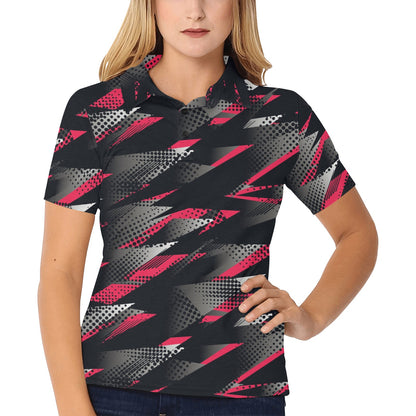 Racing Style Pattern Print Design A04 Women's Polo Shirt