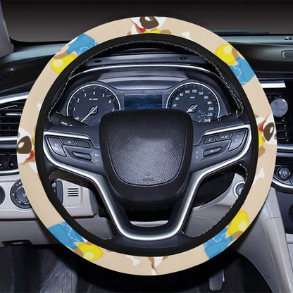 Russell Terriers Cute Print Design LKS304 Steering Wheel Cover with Elastic Edge