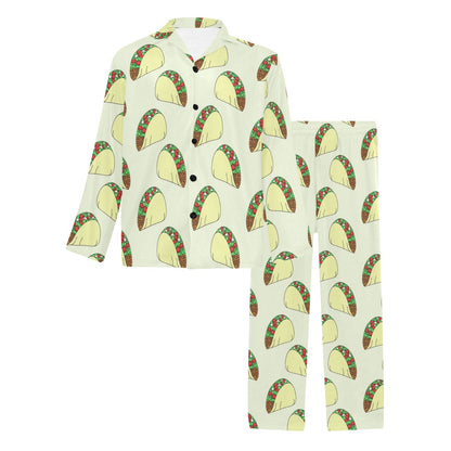 Taco Pattern Print Design TC05 Men's Long Pajama Set