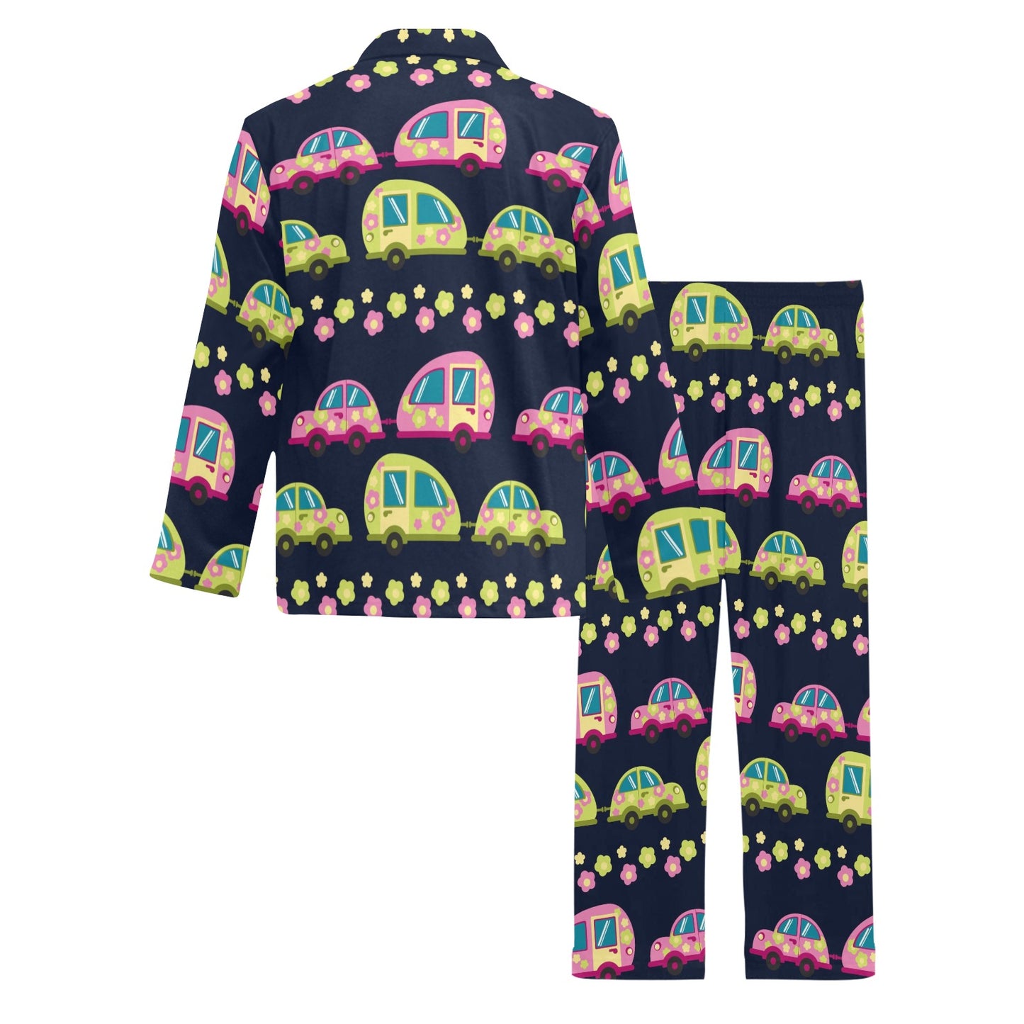 Camper Cute Camping Design No 3 Print Men's Long Pajama Set
