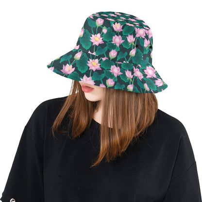 Water Lily Print Design LKS302 Unisex Bucket Hat