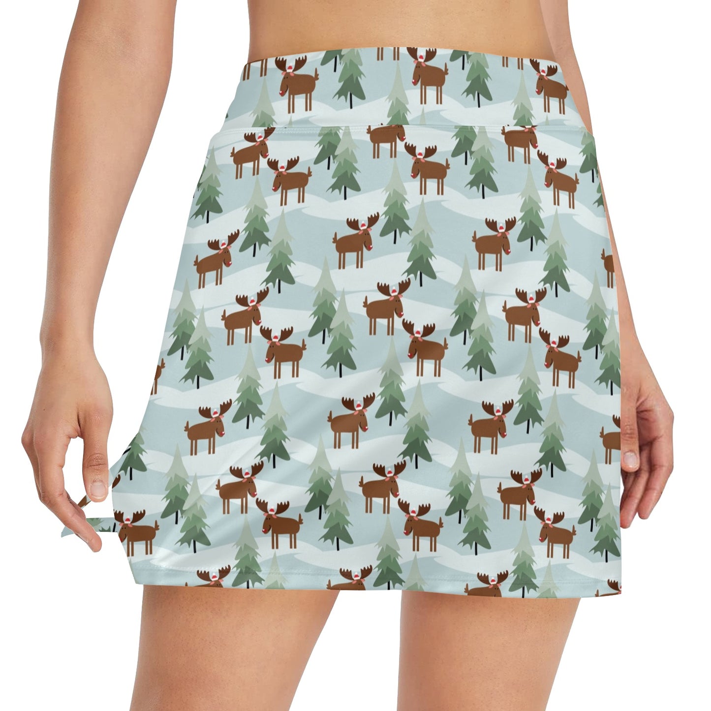 Moose Print Design LKS402 17" Golf & Pickleball Skort with Pockets