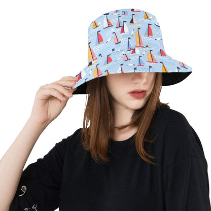 Sailboat Print Design LKS304 Unisex Bucket Hat