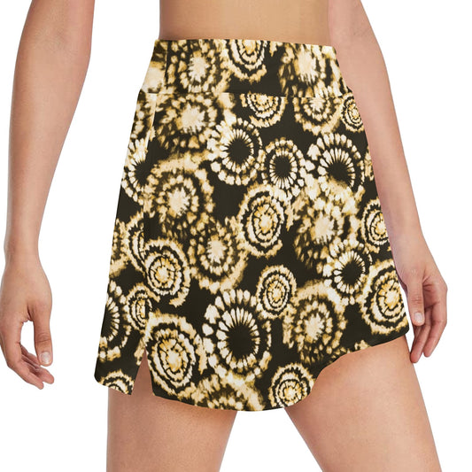 Tie Dye Print Design LKS307 17" Golf & Pickleball Skort with Pockets